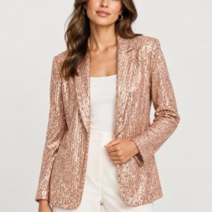 Women's Italian Sparkly Sequin Tailored Evening Blazer