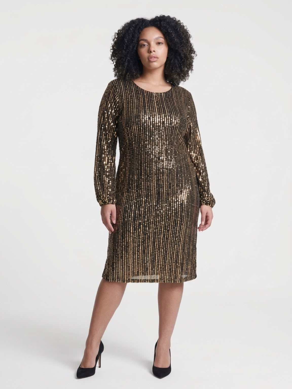 Women's Italian Sparkly Striped Sequin Mini Dress