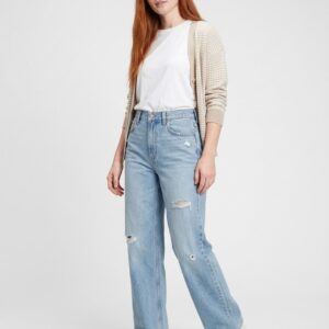 Women's High Waisted Straight Wide Leg Jeans