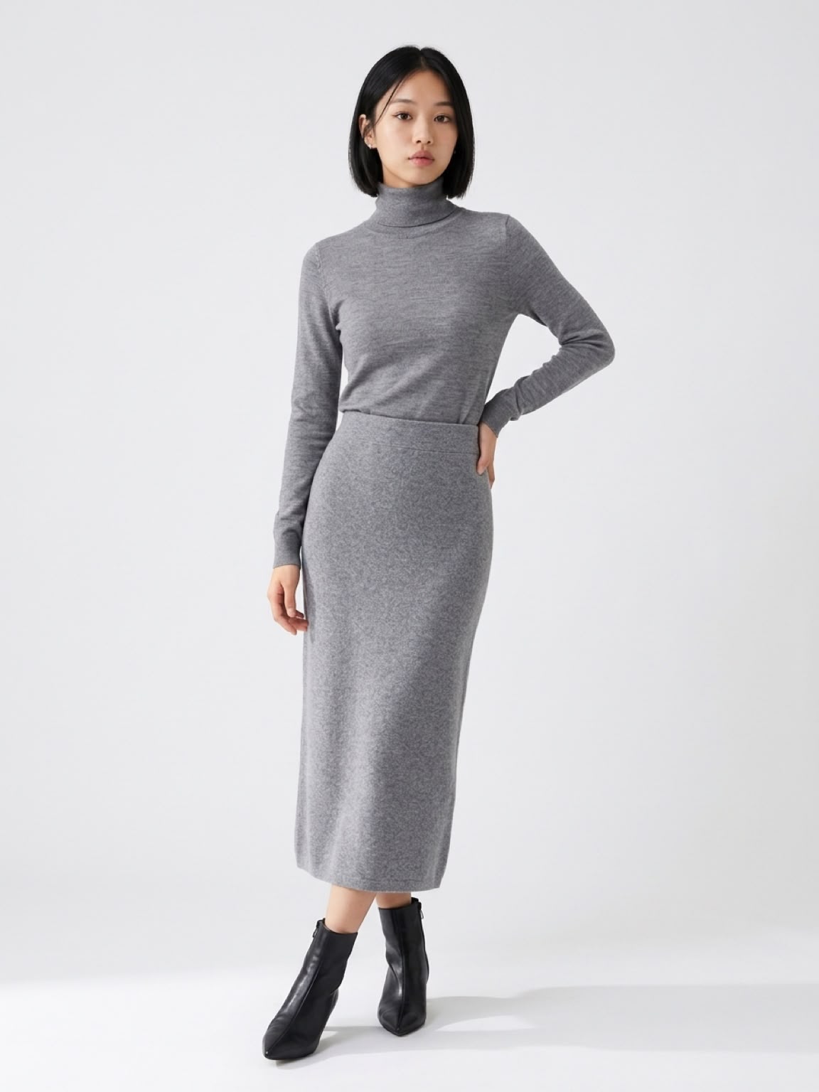 Women's High Waisted Knitted Column Maxi Skirt