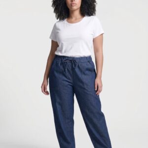 Women's Italian 100% Linen Drawstring Wide Leg Trousers