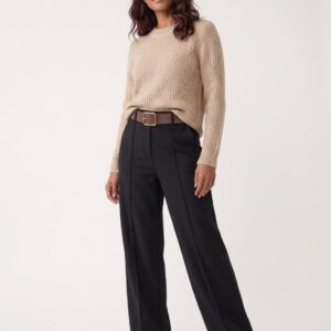 Women's High Waist Wide Leg Belted Trousers - Smart Pants