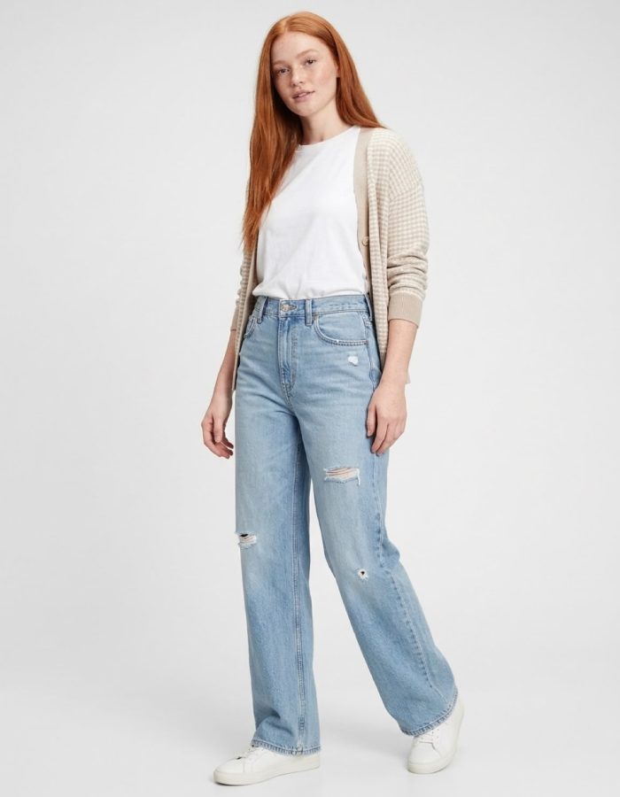 Women’s High Waisted Straight Wide Leg Jeans