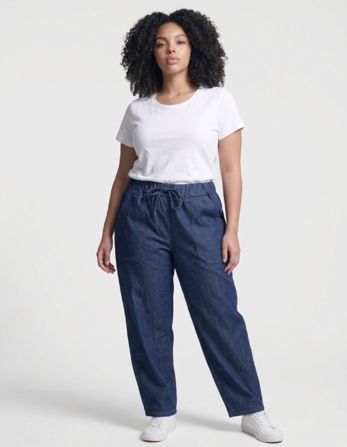 Women’s Italian 100% Linen Drawstring Wide Leg Trousers